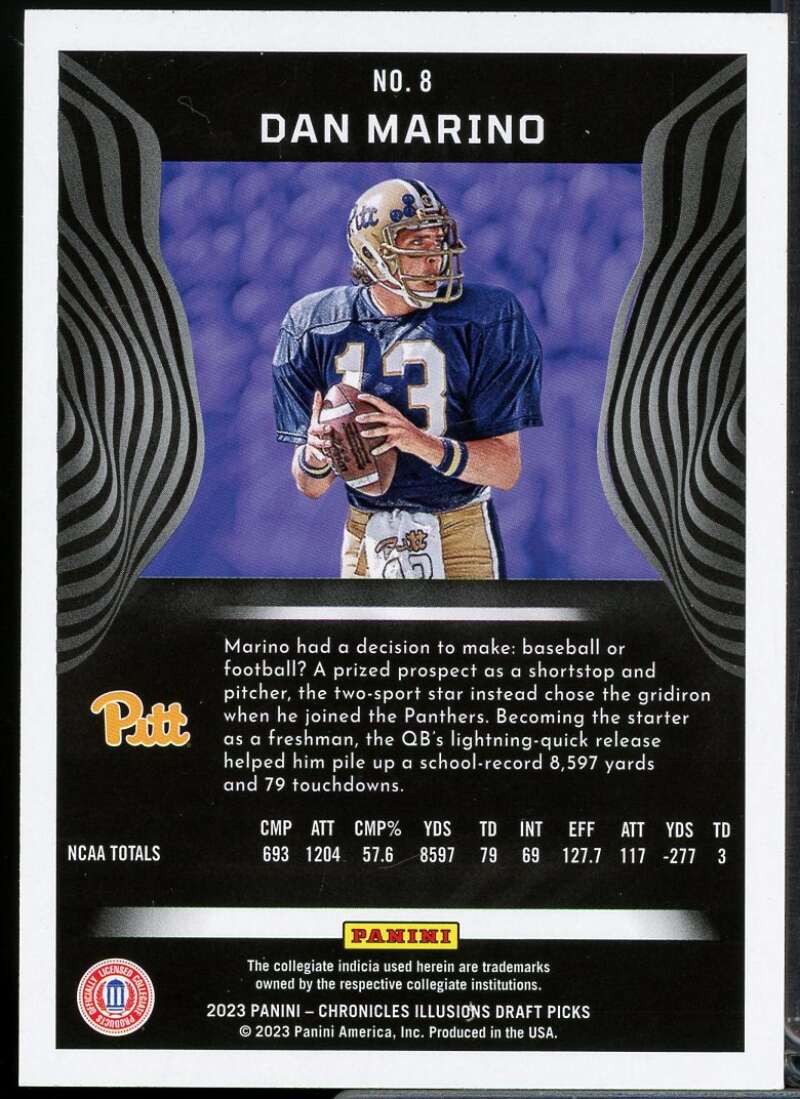 Dan Marino Card 2023 Panini Chronicles Draft Picks Illusions #8  Image 2