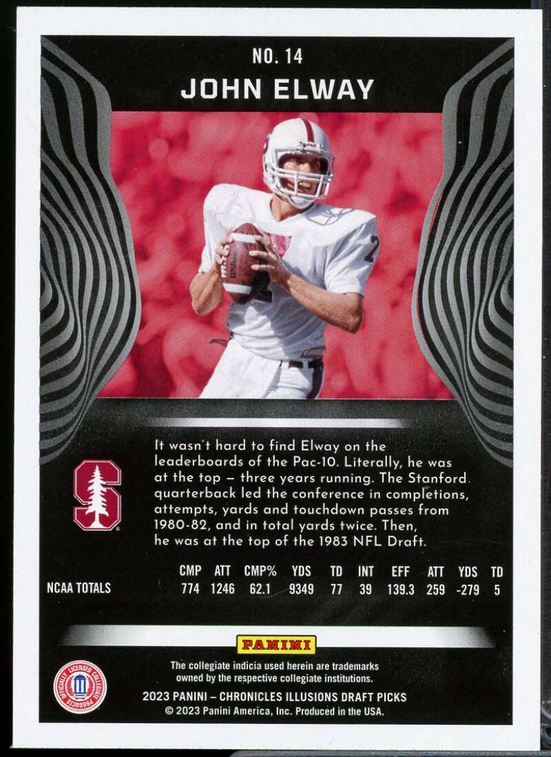 John Elway Card 2023 Panini Chronicles Draft Picks Illusions #14  Image 2