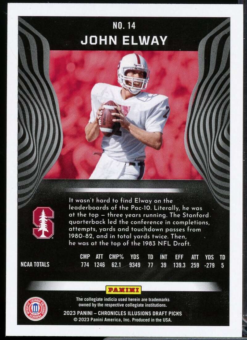 John Elway Card 2023 Panini Chronicles Draft Picks Illusions #14  Image 2