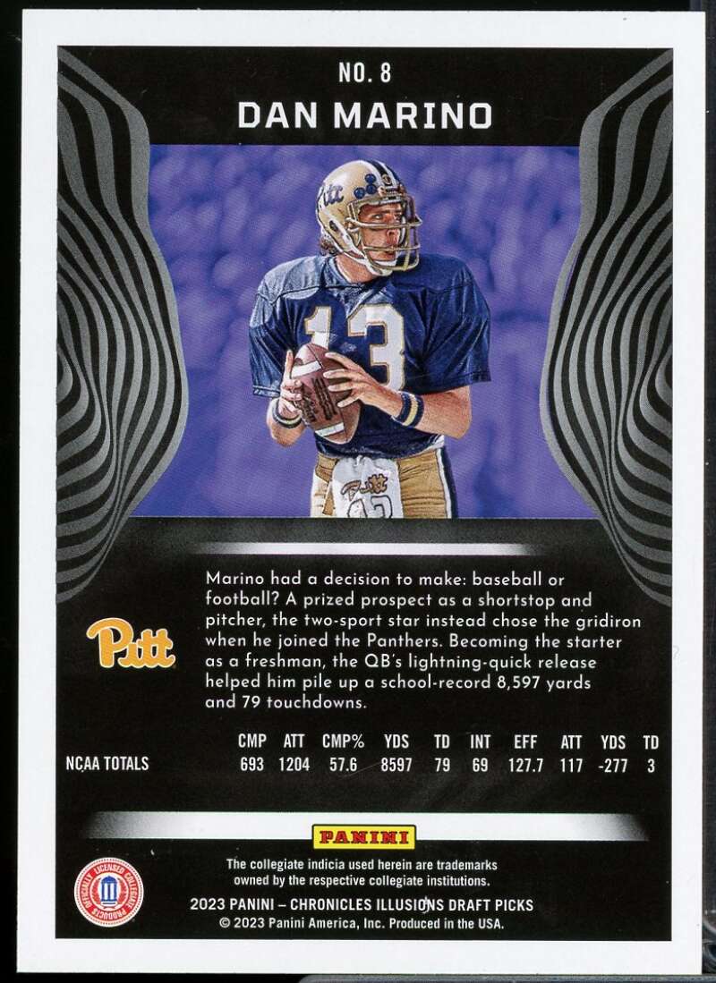 Dan Marino Card 2023 Panini Chronicles Draft Picks Illusions #8  Image 2