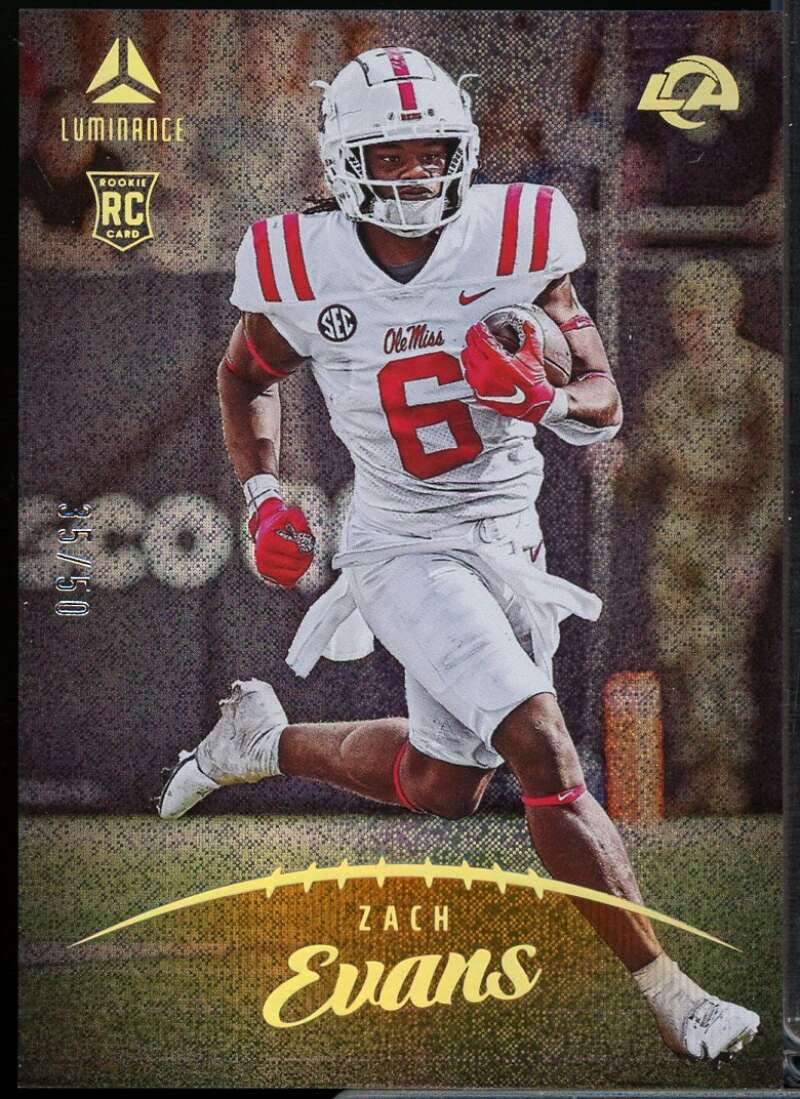 Zach Evans Rookie Card 2023 Panini Luminance Orange #153  Image 1