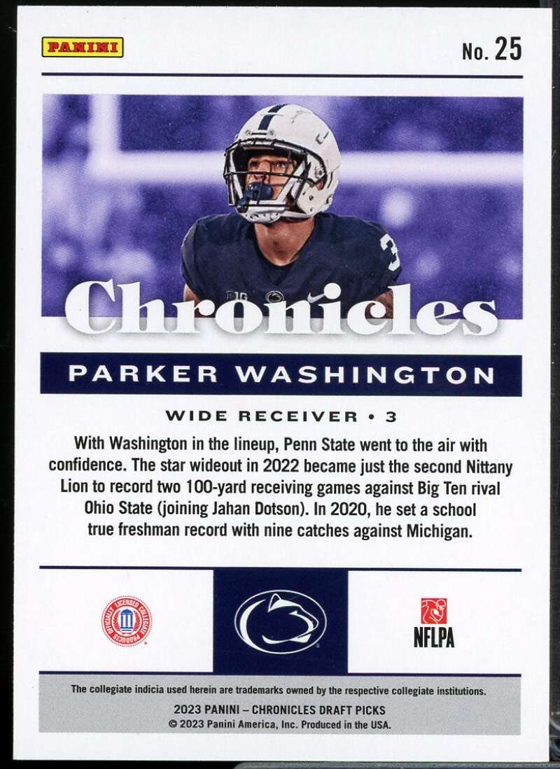 Parker Washington Rookie Card 2023 Panini Chronicles Draft Picks Pink #25  Image 2