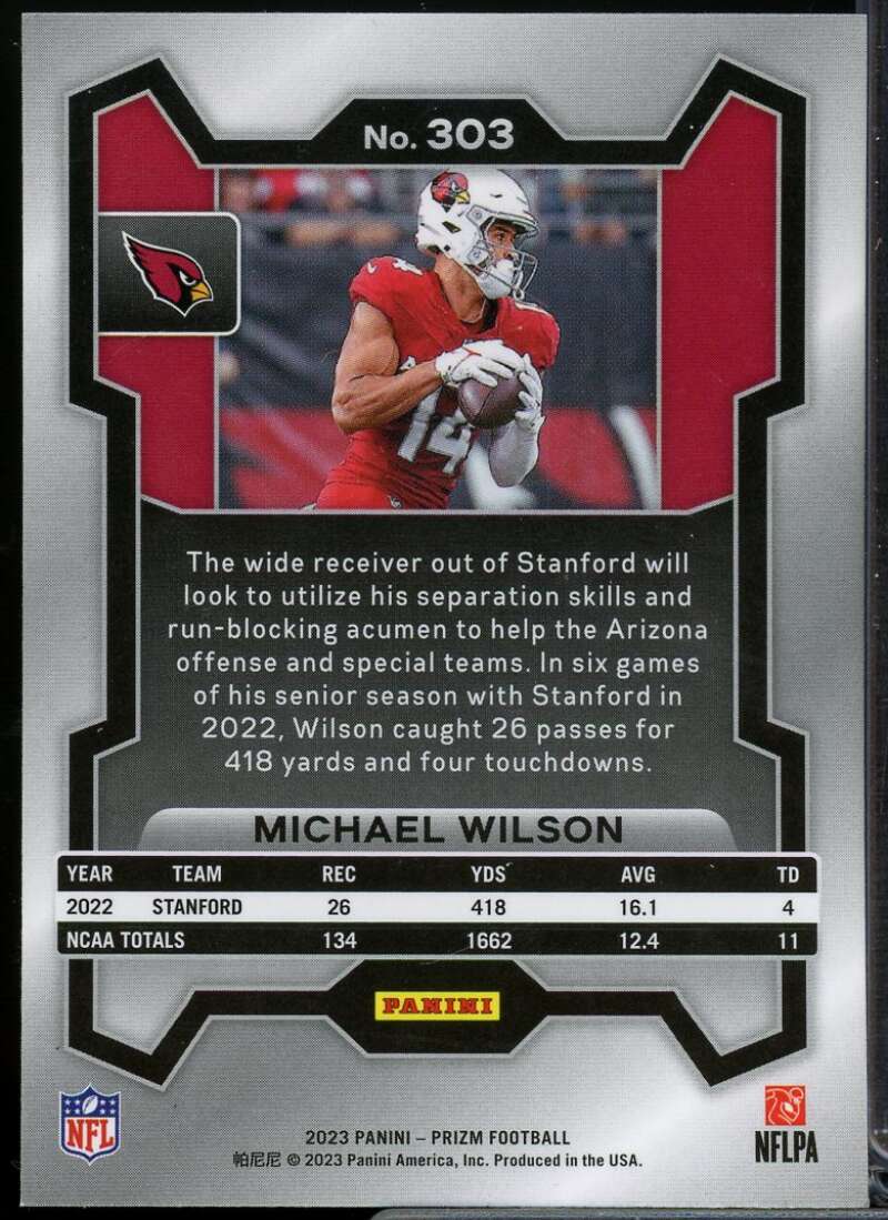 Michael Wilson Rookie Card 2023 Panini Prizm #303  Image 2