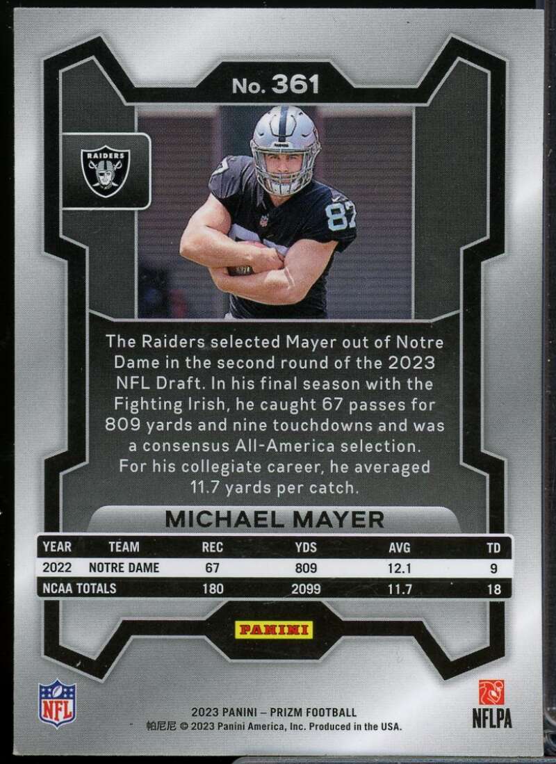 Michael Mayer Rookie Card 2023 Panini Prizm #361  Image 2