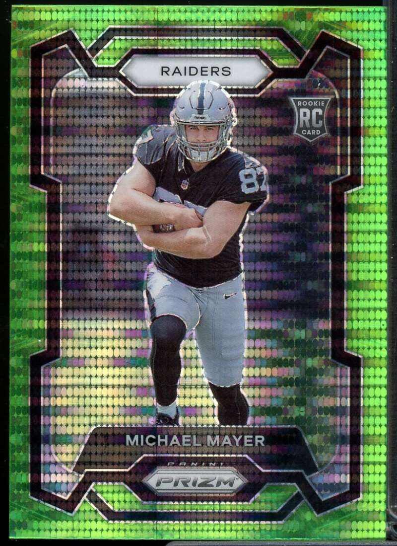 Michael Mayer Rookie Card 2023 Panini Prizm Prizms Neon Green Pulsar #361  Image 1