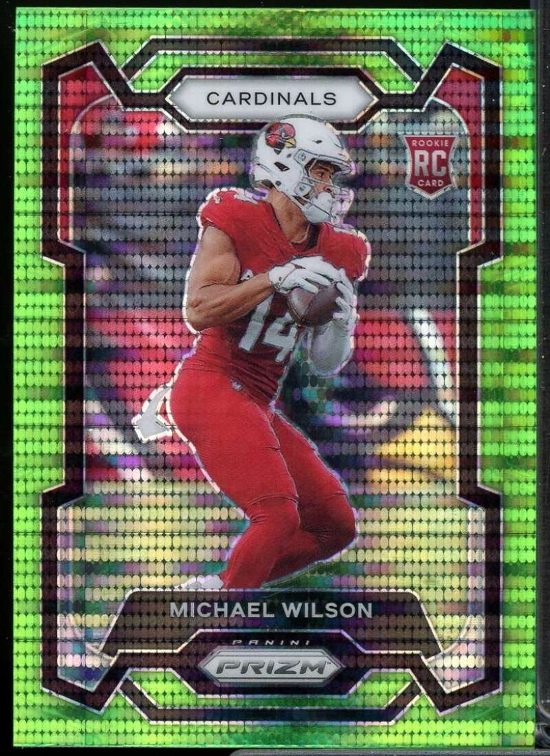 Michael Wilson Rookie Card 2023 Panini Prizm Prizms Neon Green Pulsar #303  Image 1