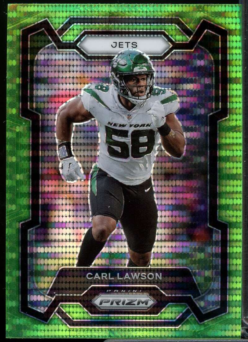 Carl Lawson Card 2023 Panini Prizm Prizms Neon Green Pulsar #231  Image 1
