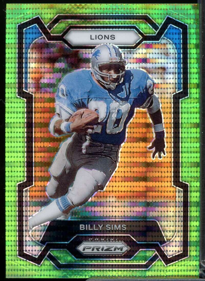 Billy Sims Card 2023 Panini Prizm Prizms Neon Green Pulsar #95  Image 1