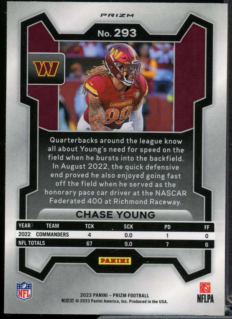 Chase Young Card 2023 Panini Prizm Prizms Silver #293  Image 2