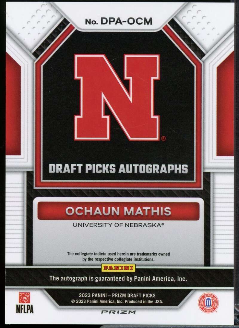 Ochaun Mathis 2023 Panini Prizm Draft Picks Draft Picks Autographs Gold Ice #104  Image 2