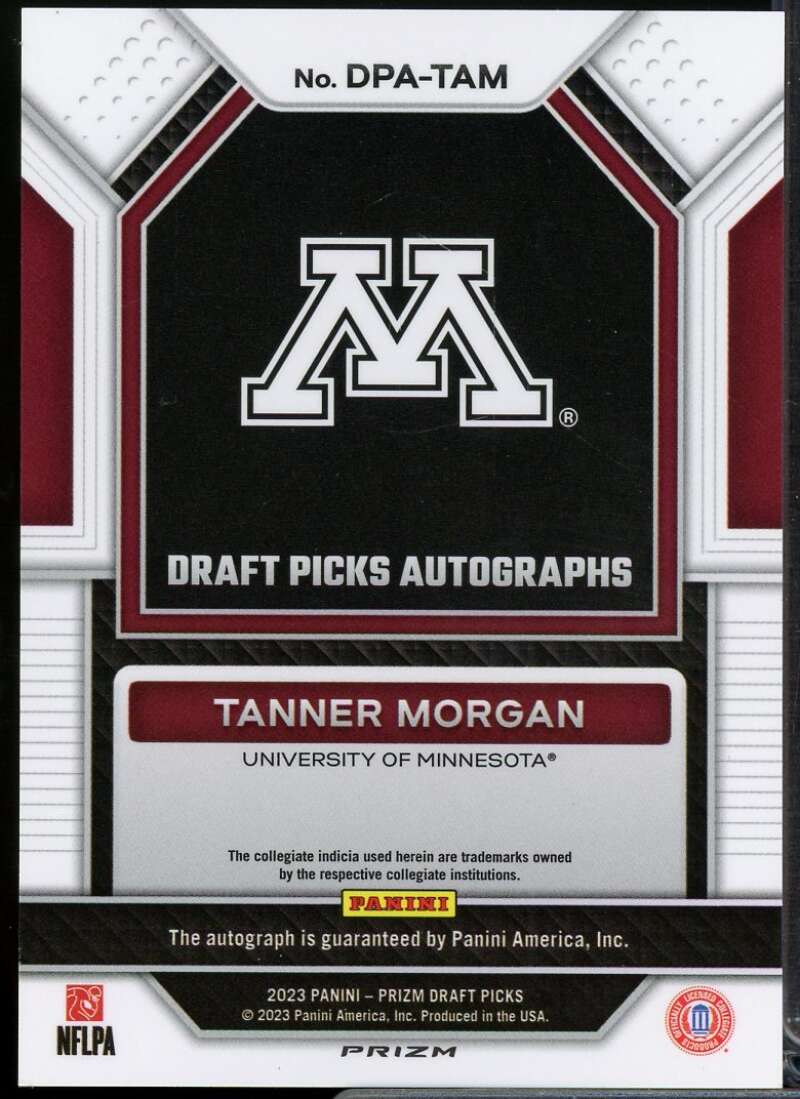 Tanner Morgan 2023 Panini Prizm Draft Picks Draft Picks Autographs Gold Ice #8  Image 2