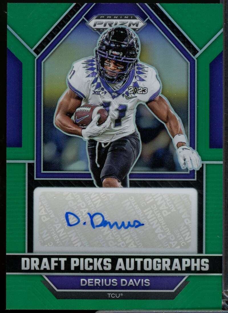Derius Davis 2023 Panini Prizm Draft Picks Draft Picks Autographs Green #22  Image 1