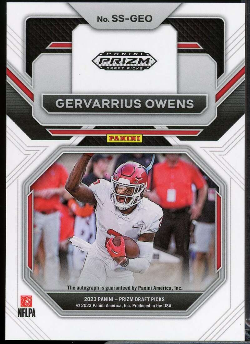 Gervarrius Owens Rookie 2023 Panini Prizm Draft Picks Sensational Signatures #62  Image 2