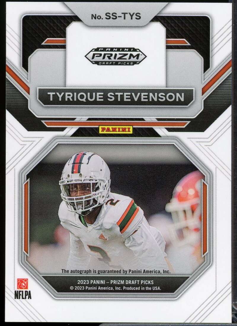Tyrique Stevenson RC 2023 Panini Prizm Draft Picks Sensational Signatures #42  Image 2