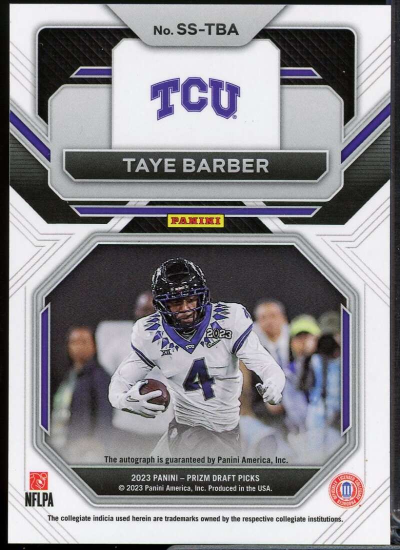 Taye Barber Rookie 2023 Panini Prizm Draft Picks Sensational Signatures #64  Image 2