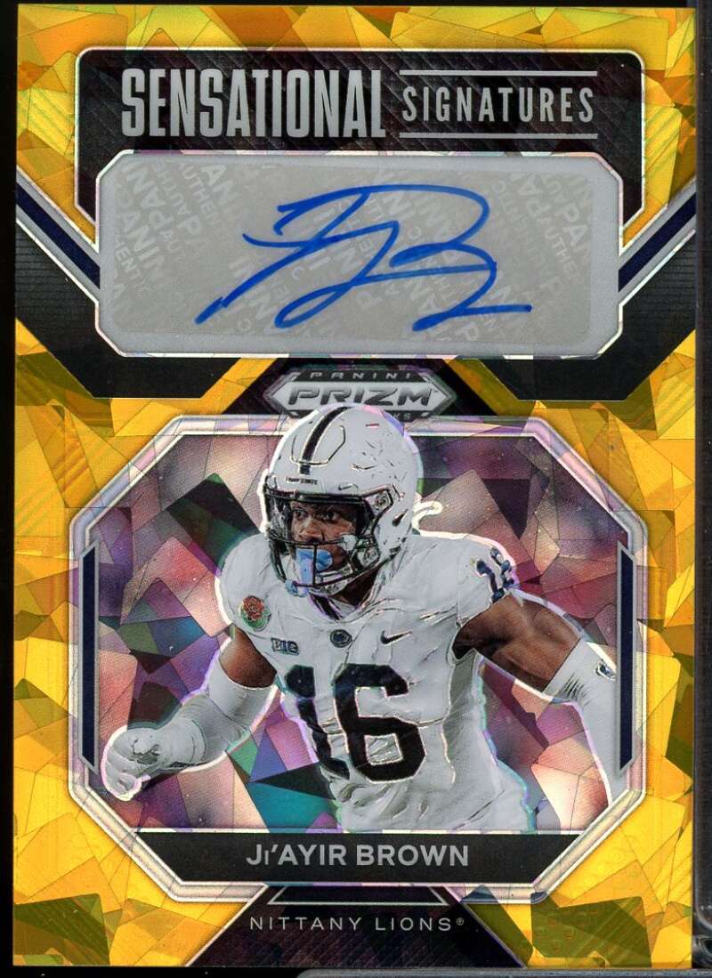 Ji'Ayir Brown 2023 Panini Prizm Draft Picks Sensational Signatures Gold Ice #29  Image 1