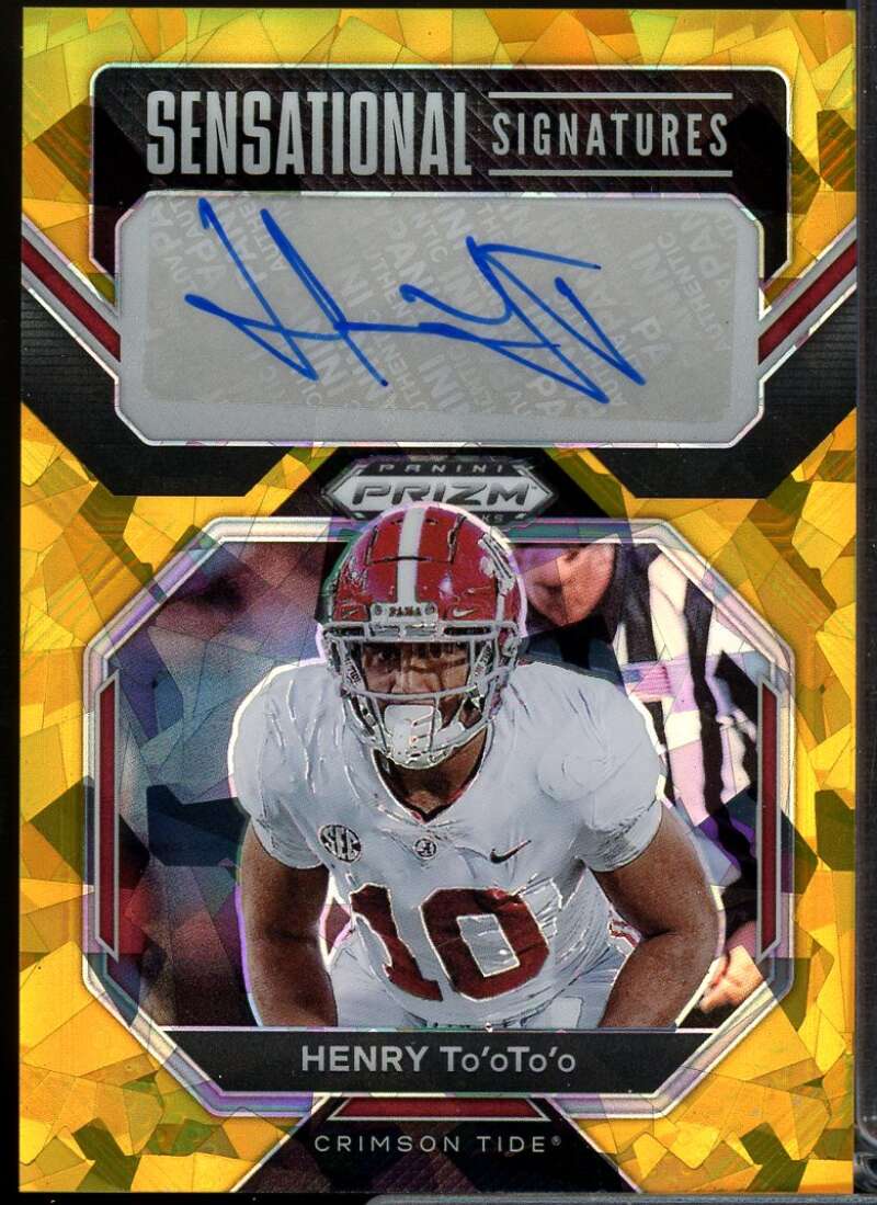 Henry To'oTo'o 2023 Panini Prizm Draft Picks Sensational Signatures Gold Ice #13  Image 1