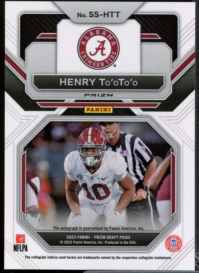 Henry To'oTo'o 2023 Panini Prizm Draft Picks Sensational Signatures Gold Ice #13  Image 2