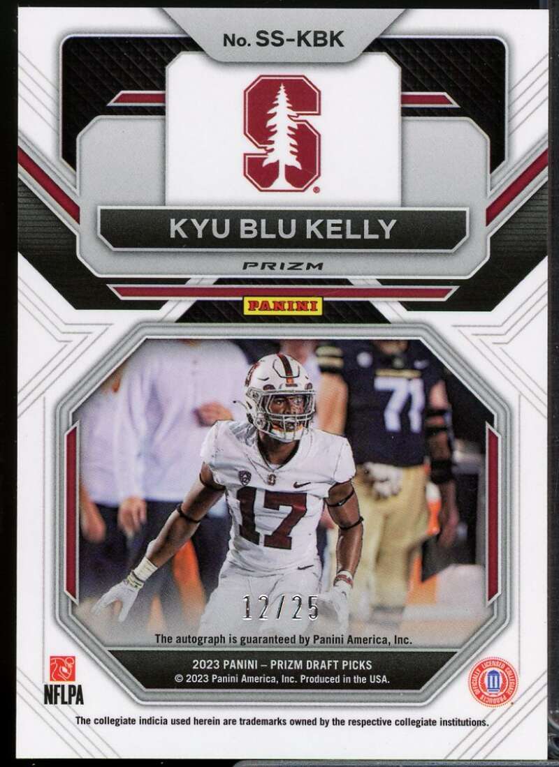 Kyu Blu Kelly 2023 Prizm Draft Picks Sensational Signatures Green Pulsar #33  Image 2