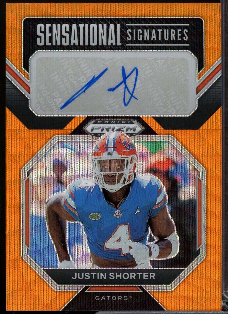 Justin Shorter 2023 Panini Prizm Draft Sensational Signatures Orange Wave #77  Image 1