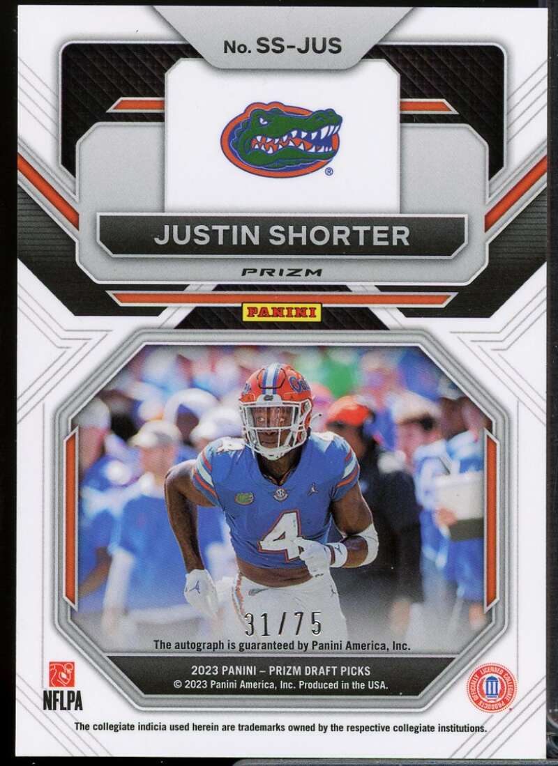 Justin Shorter 2023 Panini Prizm Draft Sensational Signatures Orange Wave #77  Image 2