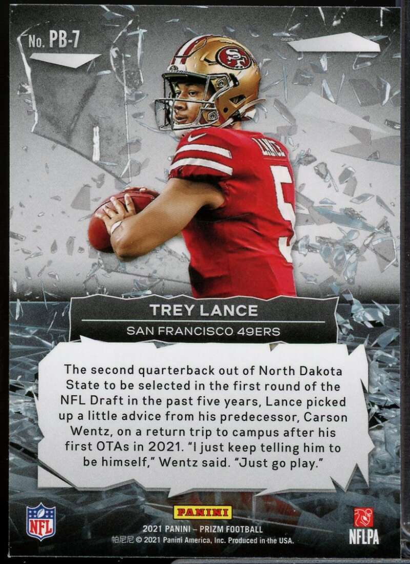 Trey Lance Rookie Card 2021 Panini Prizm Prizm Break #7  Image 2