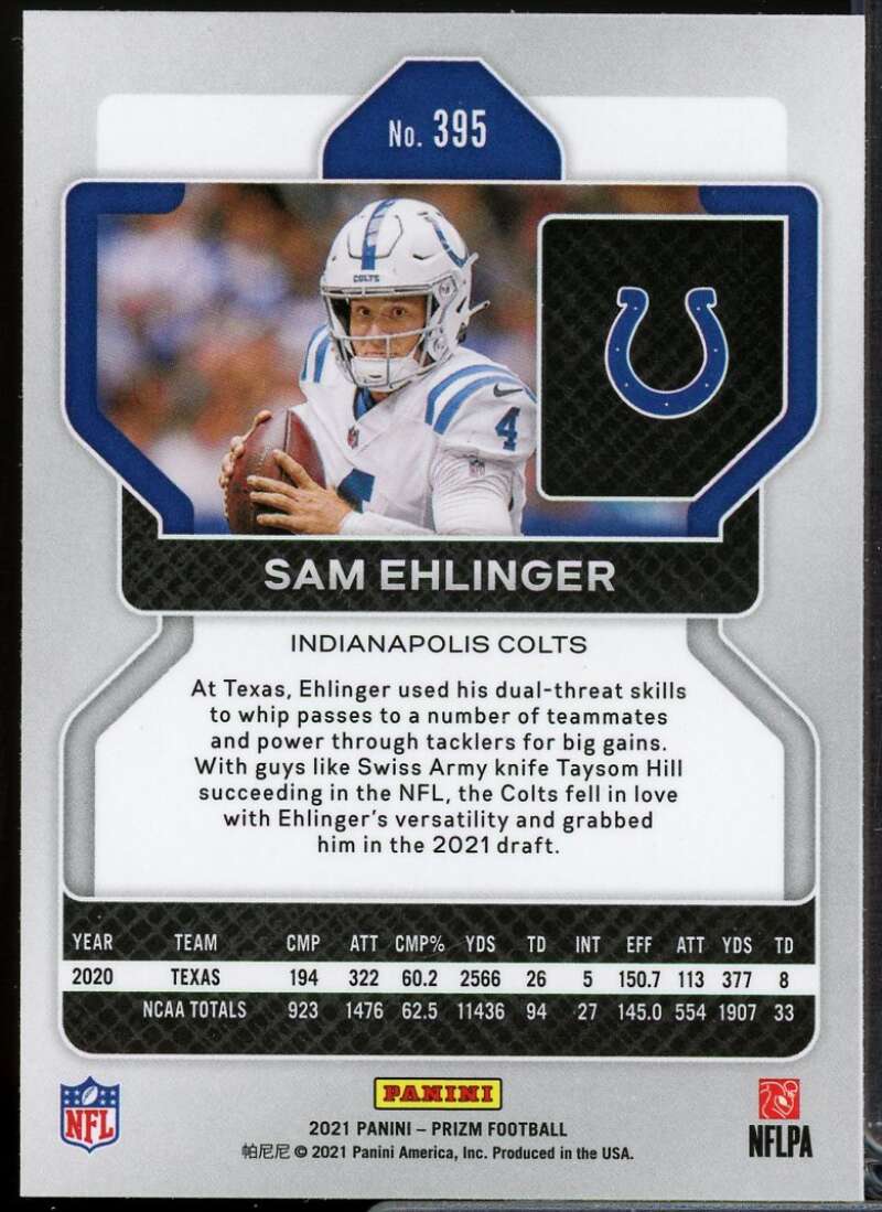 Sam Ehlinger Rookie Card 2021 Panini Prizm #395  Image 2