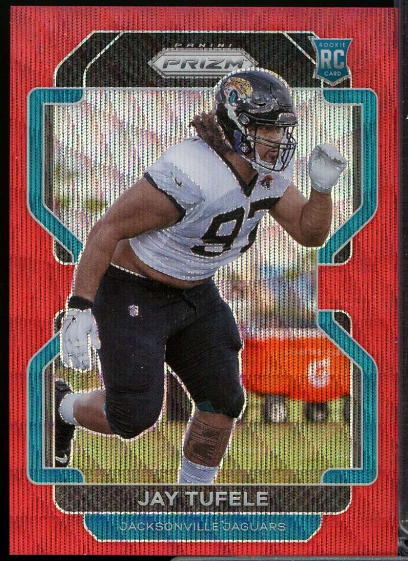 Jay Tufele Rookie Card 2021 Panini Prizm Prizms Red Wave #440  Image 1