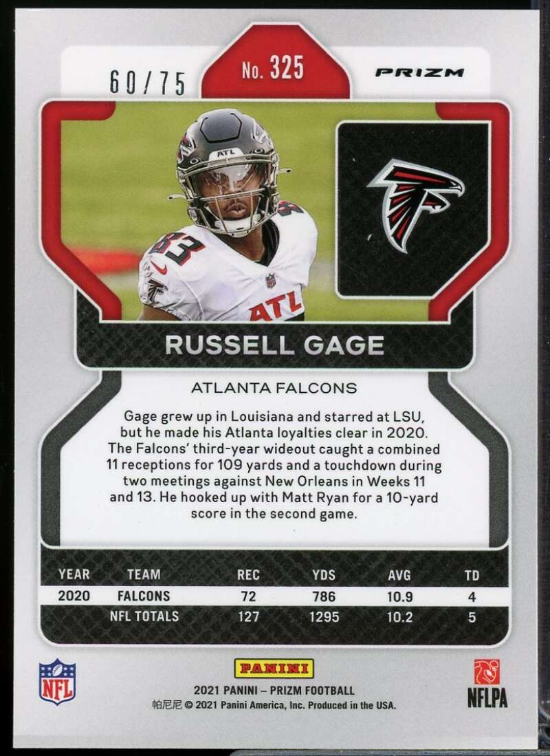 Russell Gage Card 2021 Panini Prizm Prizms Green Scope #325  Image 2