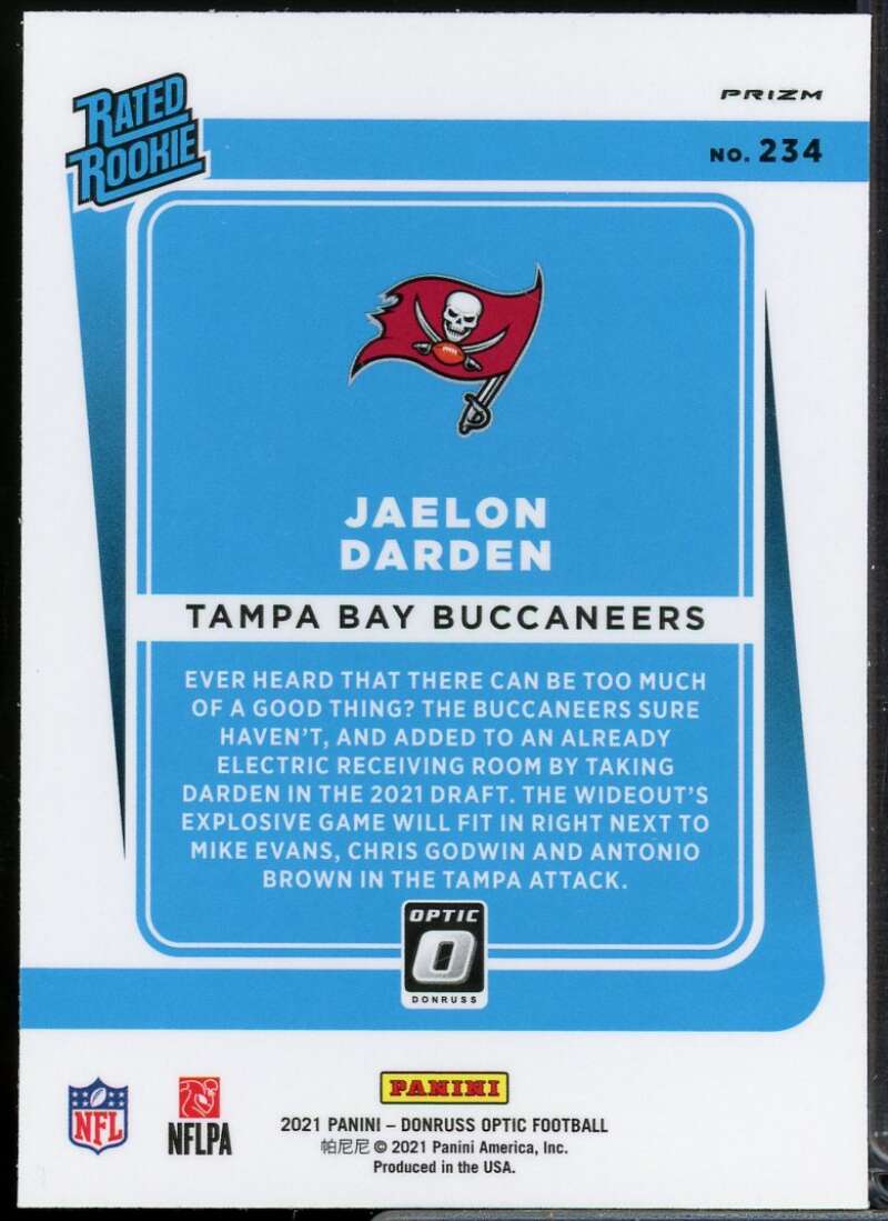 Jaelon Darden Rookie Card 2021 Donruss Optic Pink #234  Image 2