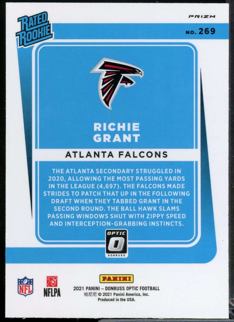 Richie Grant Rookie Card 2021 Donruss Optic Pink #269  Image 2
