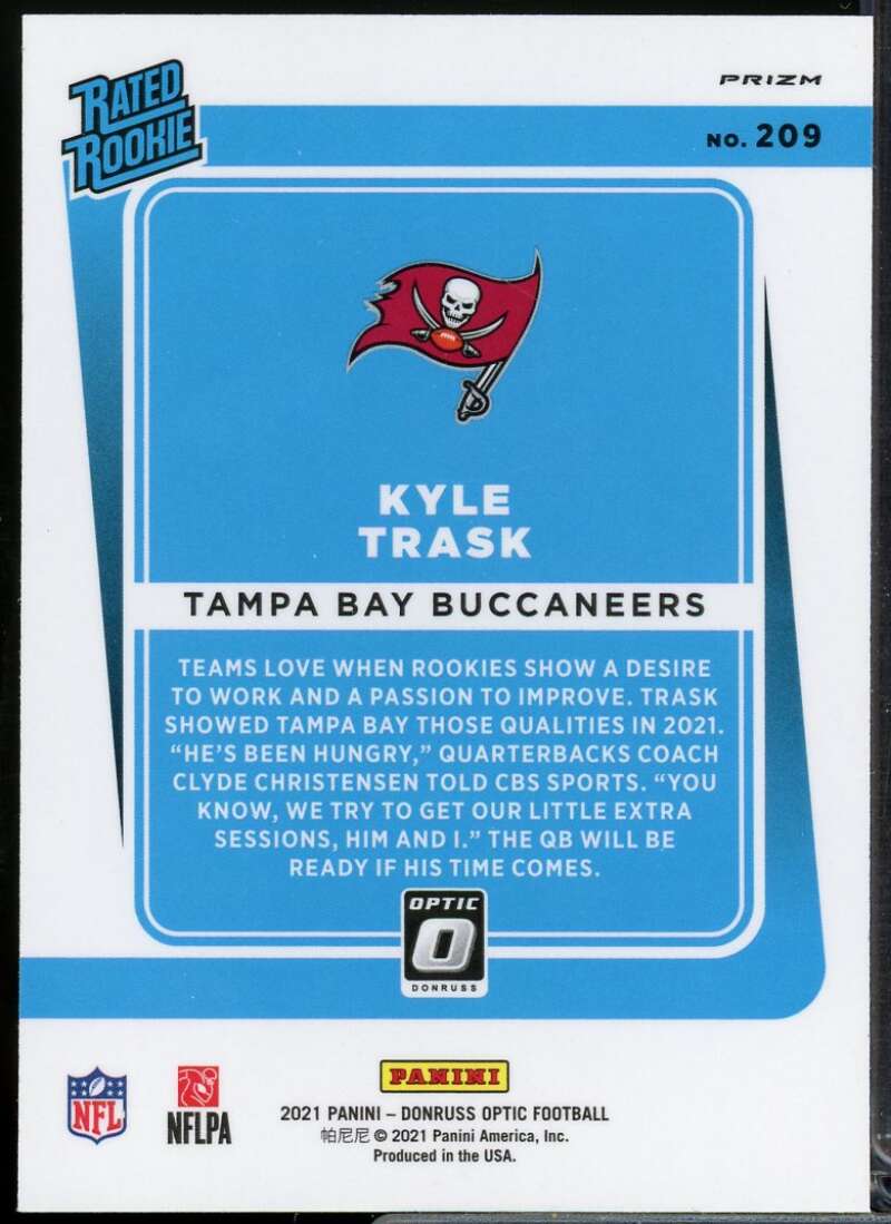 Kyle Trask Rookie Card 2021 Donruss Optic Pink #209  Image 2