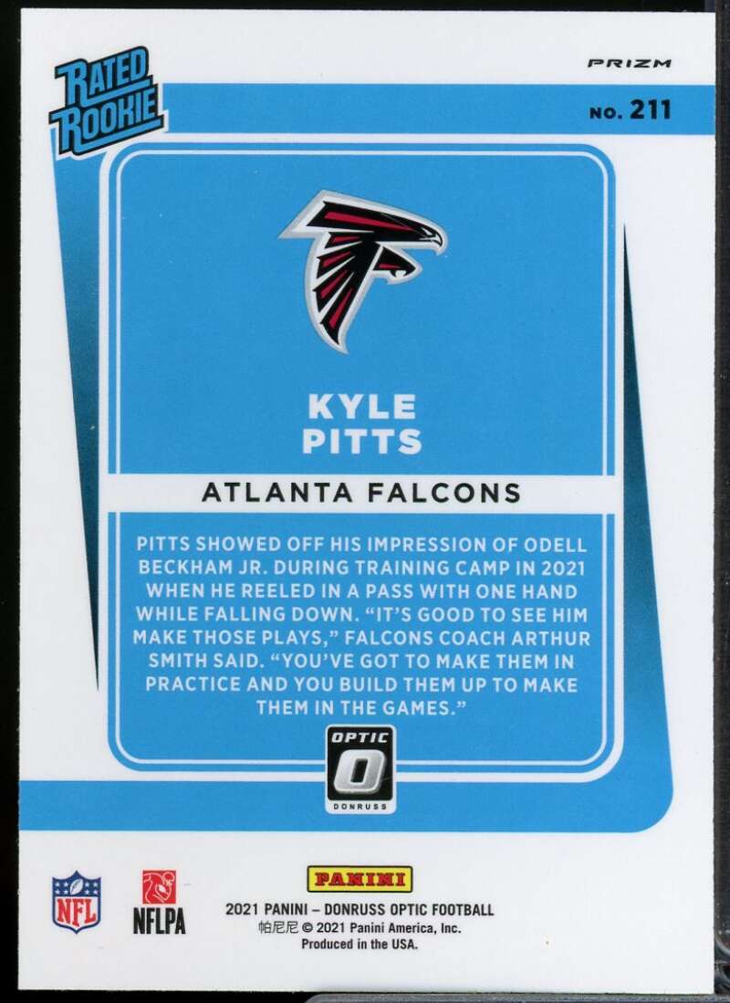 Kyle Pitts Rookie Card 2021 Donruss Optic Purple Shock #211  Image 2