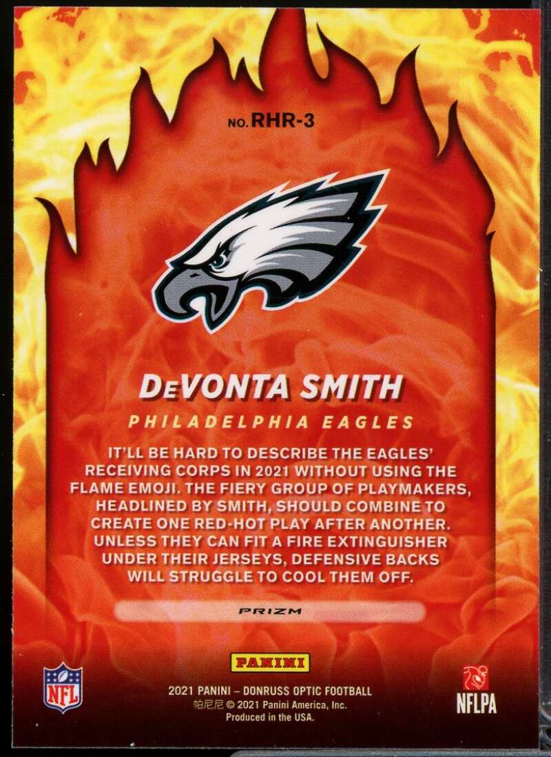 DeVonta Smith Card 2021 Donruss Optic Red Hot Rookies #3  Image 2