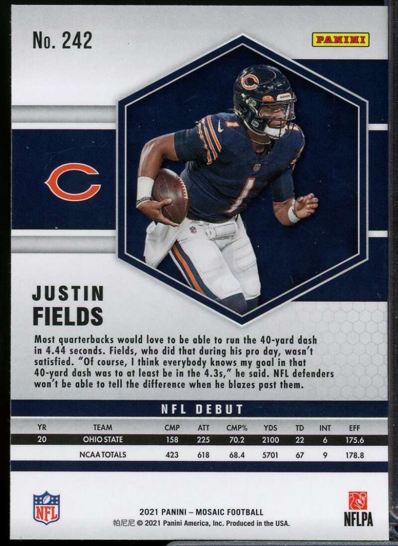Justin Fields DEB Rookie Card 2021 Panini Mosaic #242  Image 2