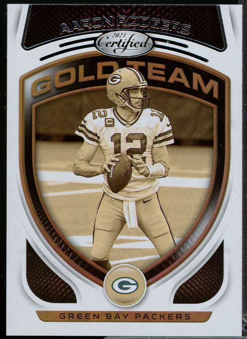 Aaron Rodgers Card 2021 Certified Gold Team #5  Image 1
