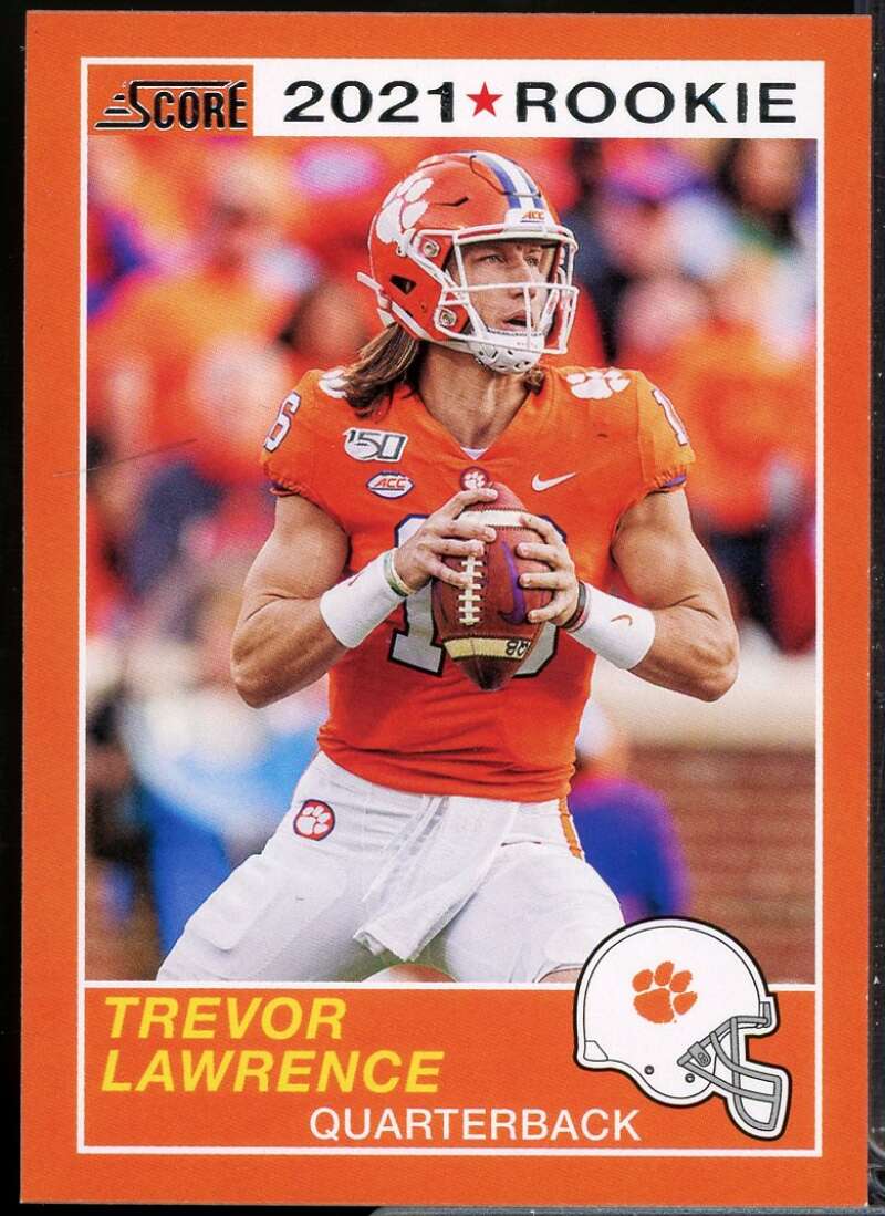 Trevor Lawrence Rookie 2021 Panini Chronicles Draft Picks Score Retro Orange #58  Image 1