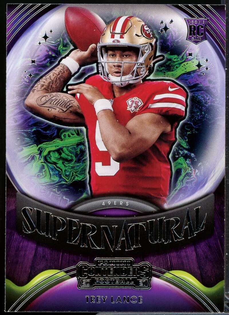 Trey Lance Rookie Card 2021 Panini Contenders Supernatural Ruby #2  Image 1
