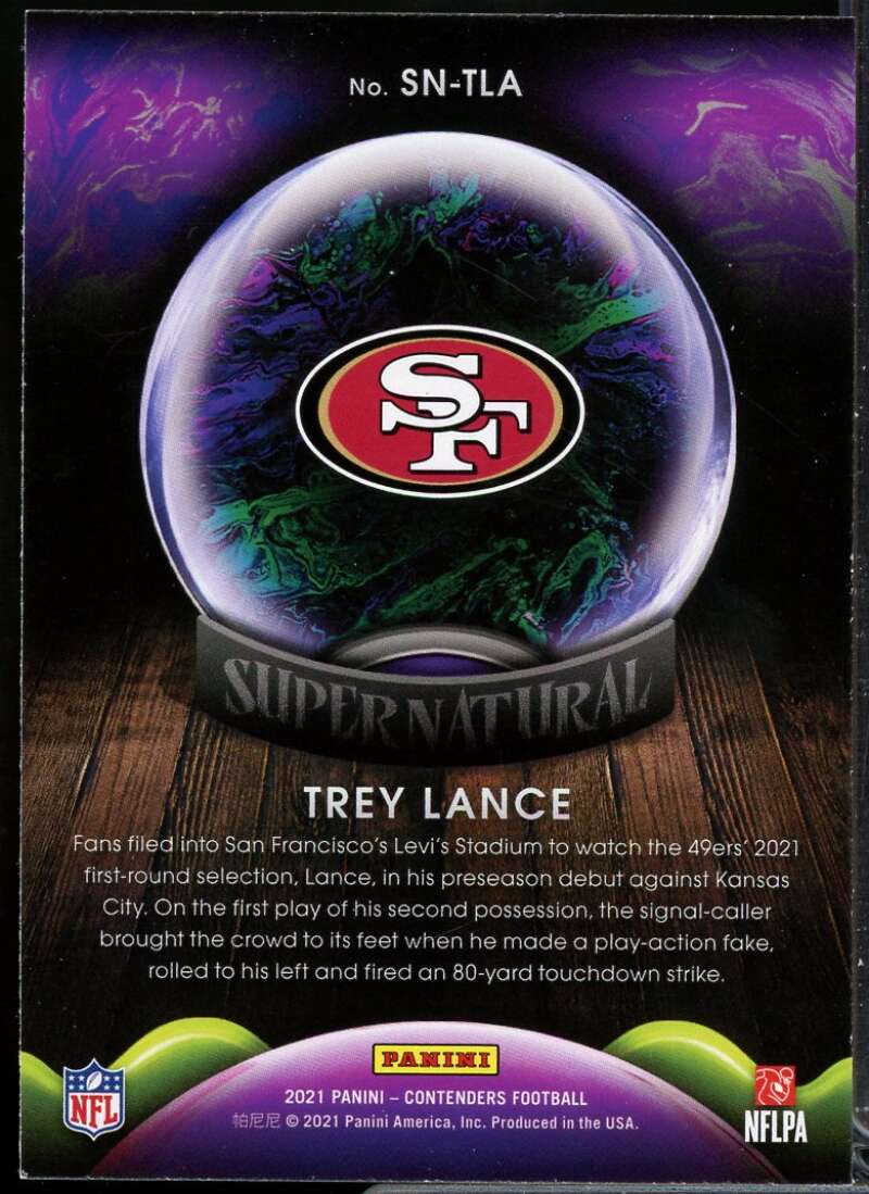 Trey Lance Rookie Card 2021 Panini Contenders Supernatural Ruby #2  Image 2