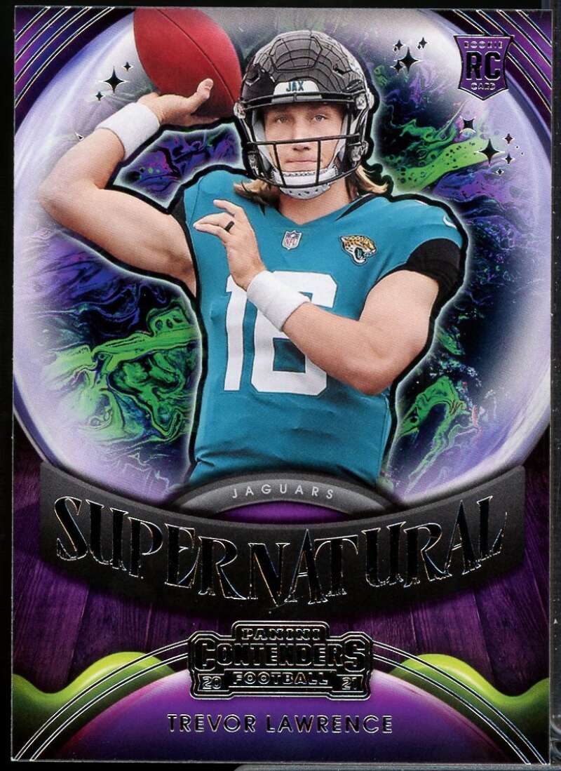 Trevor Lawrence Rookie Card 2021 Panini Contenders Supernatural Ruby #1  Image 1