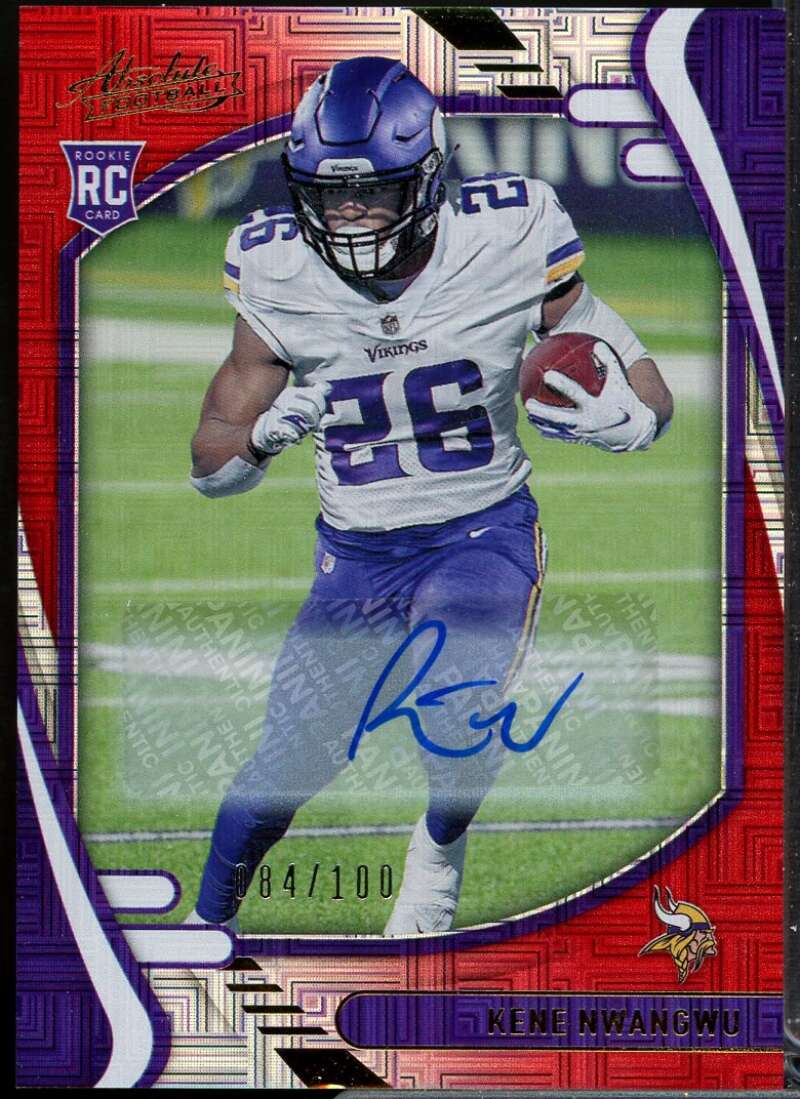 Kene Nwangwu Rookie Card 2021 Absolute Signature Rookies Red Squares #132  Image 1
