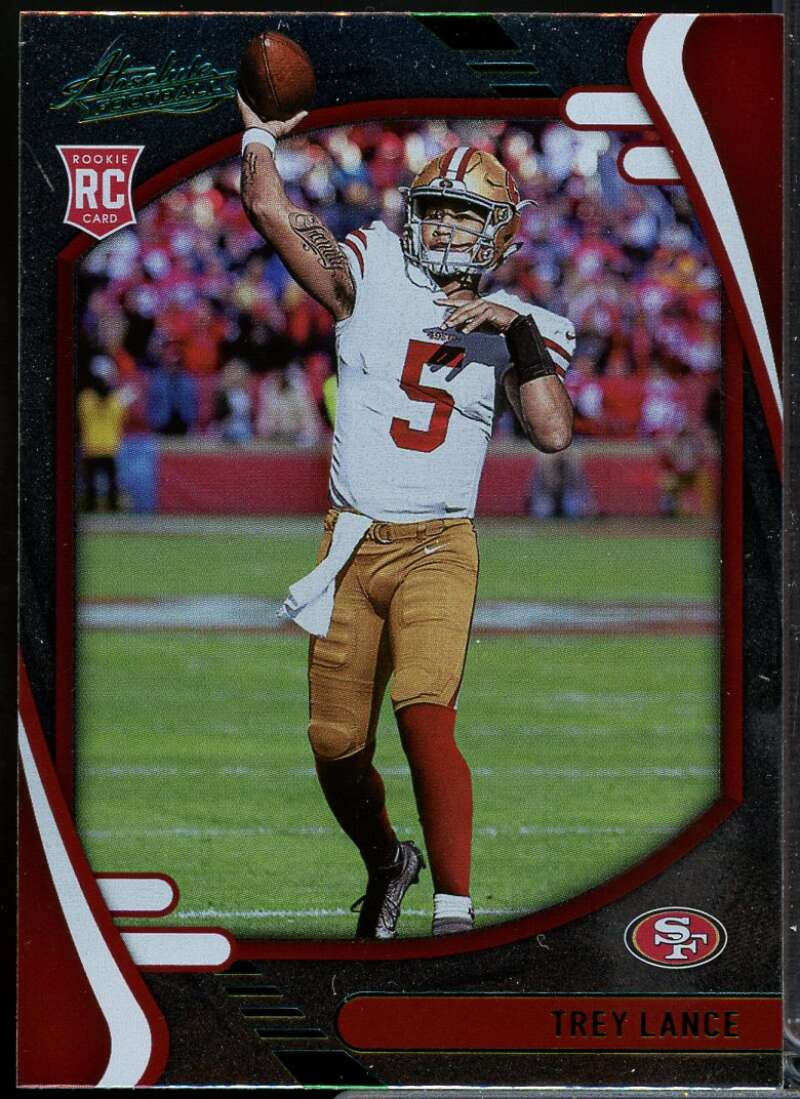 Trey Lance Rookie Card 2021 Absolute Green #103  Image 1