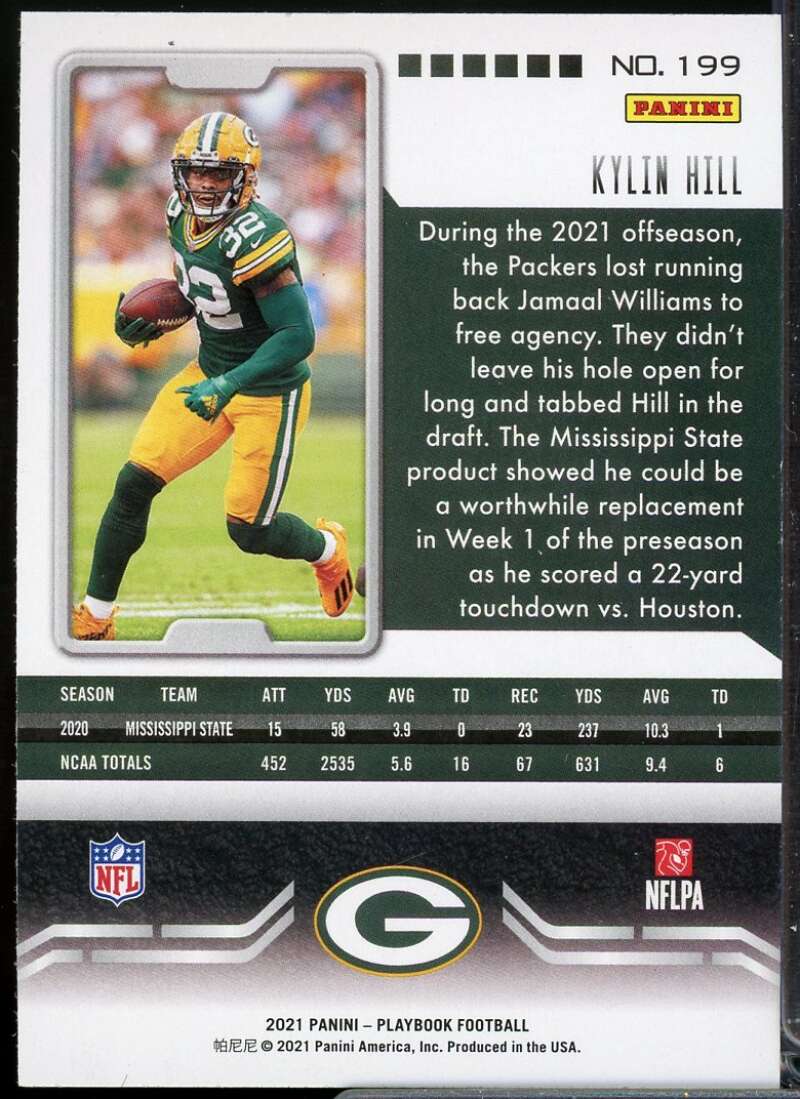 Kylin Hill Rookie Card 2021 Panini Playbook Holo #199  Image 2