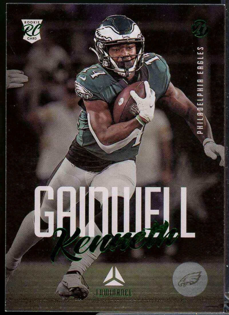 Kenneth Gainwell RC 2021 Panini Chronicles Luminance Update Rookies Green #217  Image 1