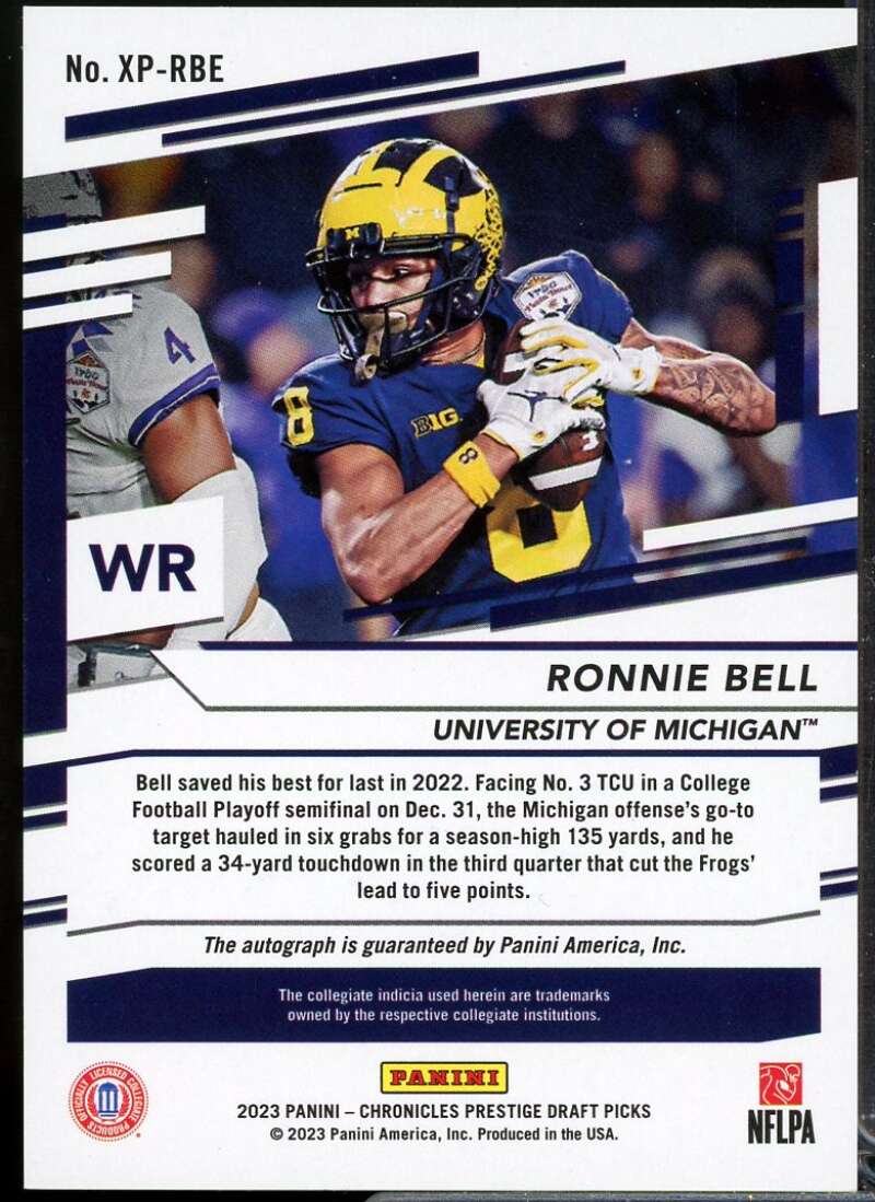 Ronnie Bell RC 2023 Chronicles Draft Picks Prestige Xtra Points Signatures #55  Image 2