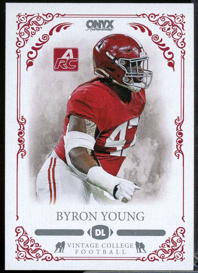 Byron Young Rookie Card 2022 Onyx Vintage College Football Base #CF-BY  Image 1