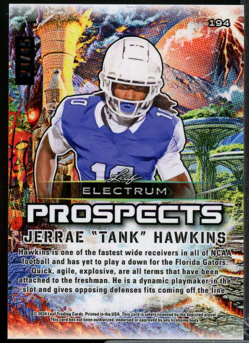 Jerrae Tank Hawkins Rookie Card 2024 Leaf Electrum Prospects Bronze#194  Image 2