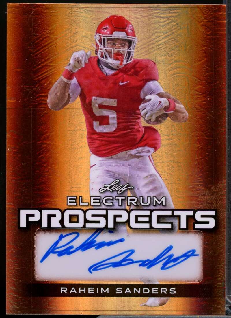 Raheim Sanders Auto Card 2024 Leaf Electrum Prospects Auto Bronze #PA-RS1  Image 1