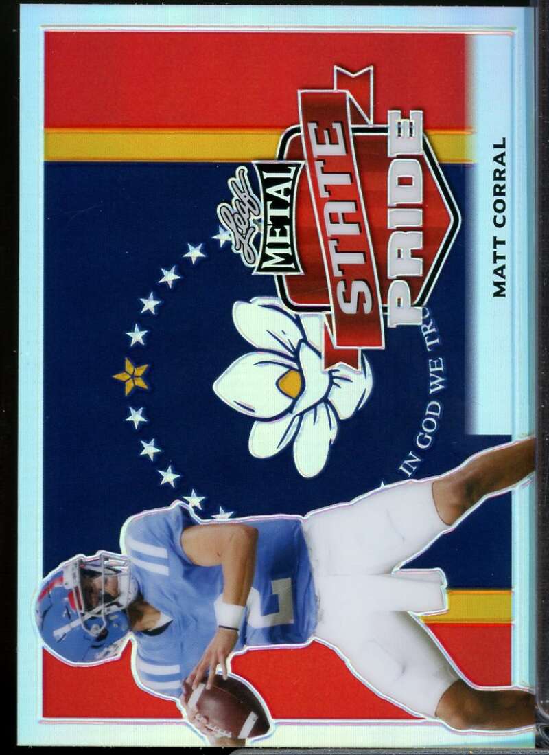 Matt Corral 2022 Leaf Draft Prospects Metal State Pride Prismatic Orange #SPMC1  Image 1