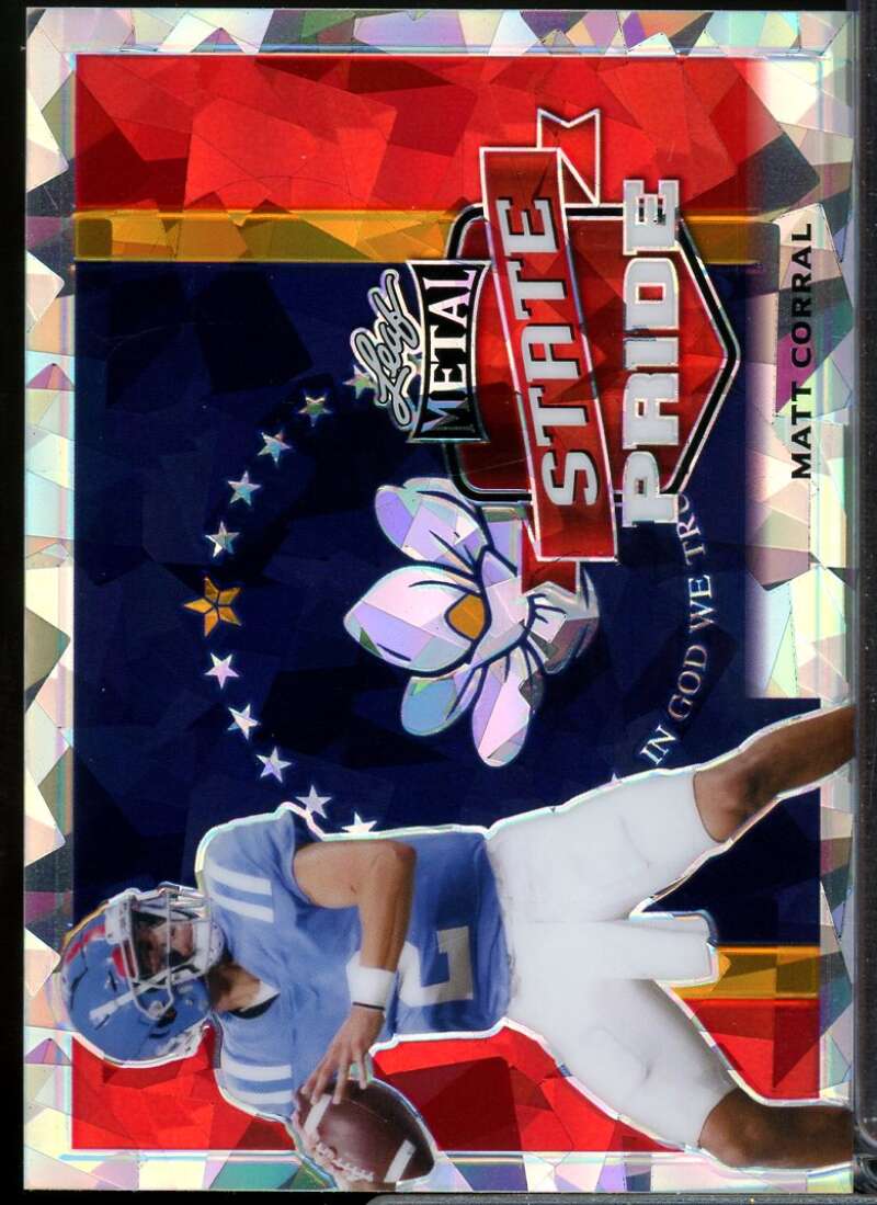 Matt Corral 2022 Leaf Draft Prospects Metal State Pride Crystal Orange #SPMC1  Image 1